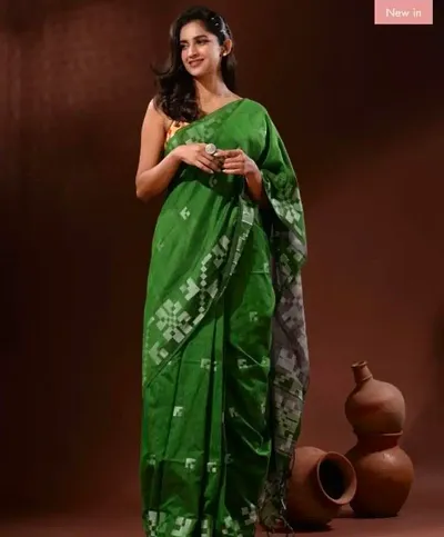 Trending Cotton Saree with Blouse piece 