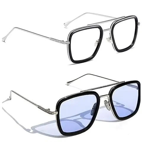 Stylish Best Quality Plastic Sunglasses for Men and Women Pack of 2