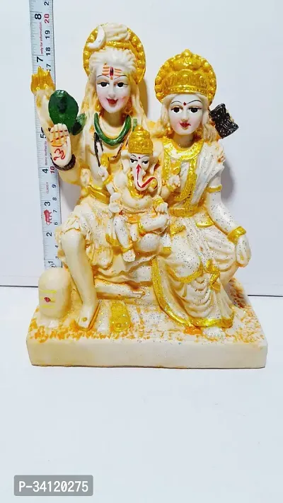 Religious Decorative Showpiece Shiv Parvati Ganesh Resin for Home