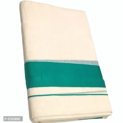 MAT Brand Mens Fashion Ethnic Wear Cotton Kasavu Mundu | Kasavu Kattikara Dhoti For Men - 4.00 Meters