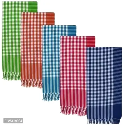 Classy Checked Cotton Towels for Men and Women, Pack of 5- 30INCH X 60 INCHES-thumb0