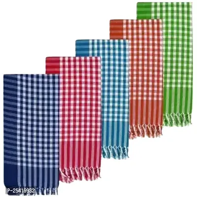 Classy Checked Cotton Towels for Men and Women, Pack of 5- 30INCH X 60 INCHES-thumb0