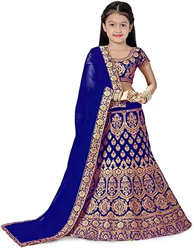 Embroidered Semi Stitched Lehenga Choli and Dupatta Set