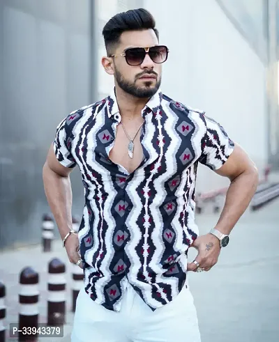 Men's Printed Short Sleeve Shirt-thumb0