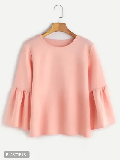 Trendy Pink Crepe Solid Tops For Women