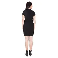 Black Solid Women Mini Dress-thumb1