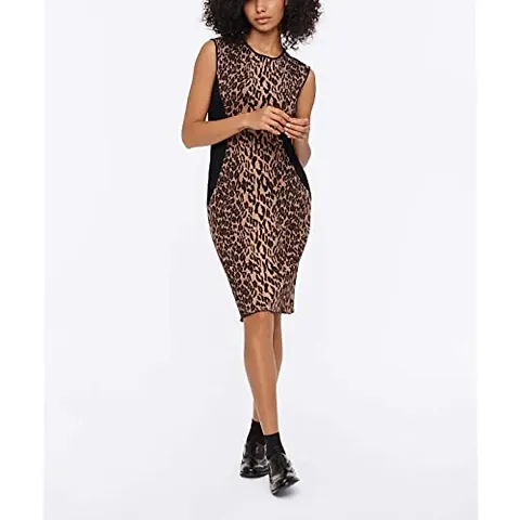 Rimsha Wear Leopard Print Women Mini Dress (X-Large)