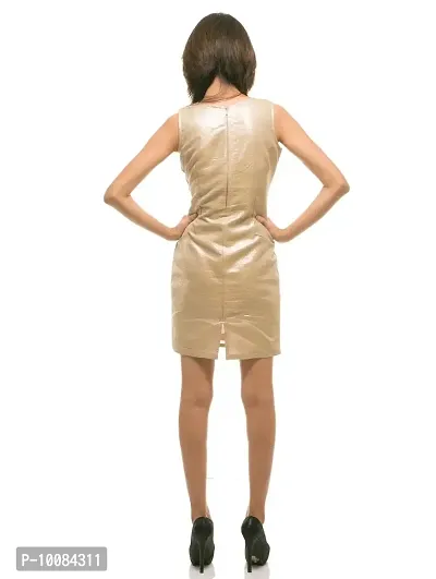 Rimsha Wear Women's Gold Aline Polyster Dress for Women - X-Large-thumb3