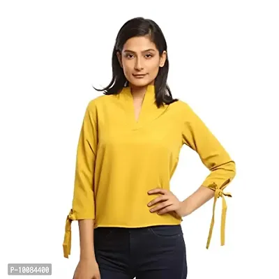 Formal high Low Yellow Women Solid top (X-Large)-thumb0