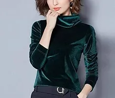 Rimsha Wear Women's wear Teal Green Velvet top (Medium)-thumb1