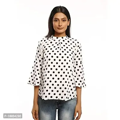 Rimsha Wear Party Flare Sleeve Polka dot Women top (Medium)