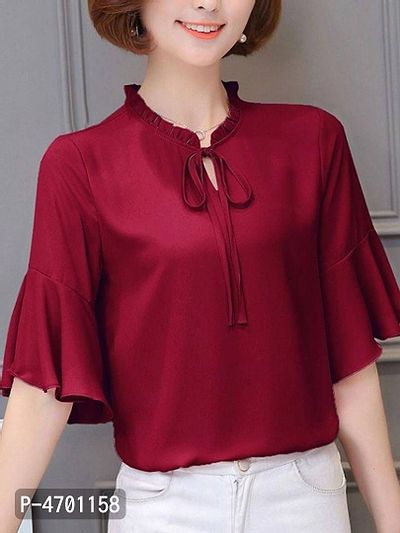 Fancy maroon be ll sleeve top-thumb0