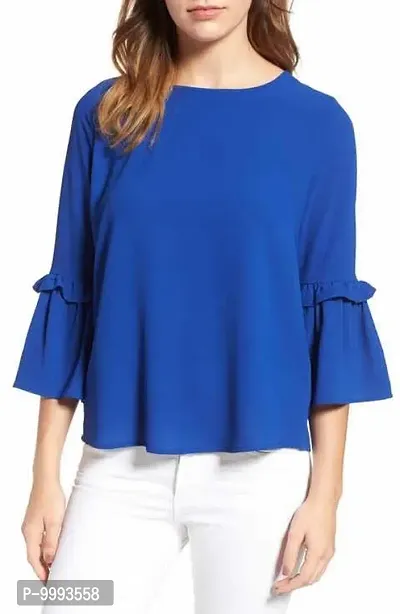 Classic Crepe Solid Tops for Womens-thumb0