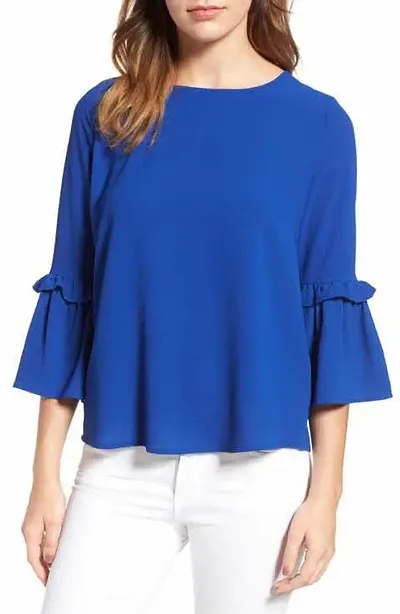 Classic Crepe Solid Tops for Womens