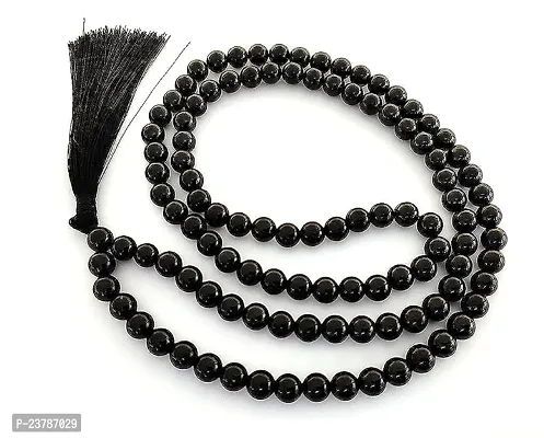 Designer Black Tourmaline 8MM Hakik Mala Natural Crystal Stone for Men and Women-thumb0