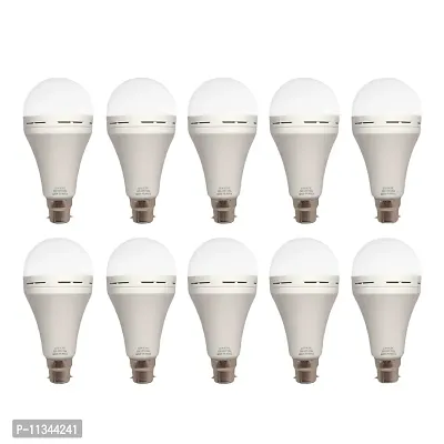 LAZYwindow 12 watt Rechargeable Emergency Inverter LED Bulb Pack of 10 +Surprise Gift