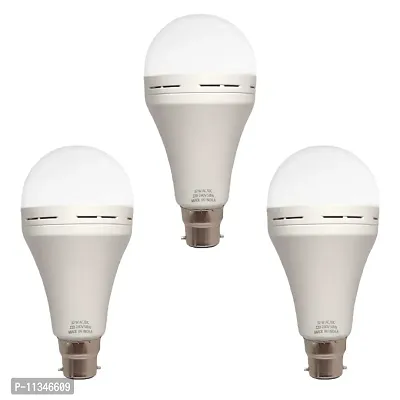 LAZYwindow 12 watt Rechargeable Emergency Inverter LED Bulb Pack of 3 +Surprise Gift