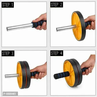 Anti Skid Double Wheel AB Roller for Abs Abdominal Core Workout Back Exercise-thumb4