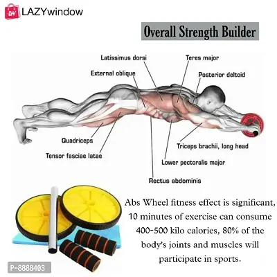 Anti Skid Double Wheel AB Roller for Abs Abdominal Core Workout Back Exercise-thumb2