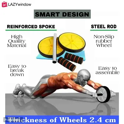 Anti Skid Double Wheel AB Roller for Abs Abdominal Core Workout Back Exercise-thumb3