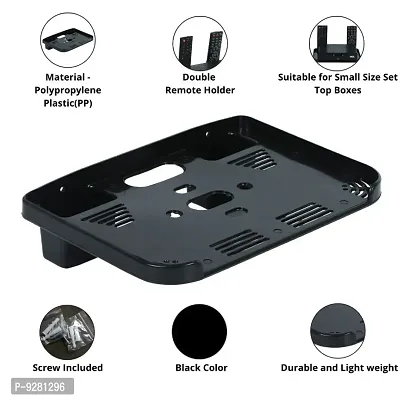Black Pvc Set Top Box Stand With 2 Remote Holder-thumb2