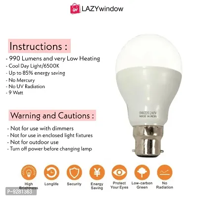 9 Watt LED Bulb (Cool Day White) - Pack of 4+Surprise Gift-thumb4