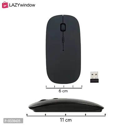 Wireless Bluetooth Mouse With Dongle 2 Adjustable Dpi Compatible For Laptop Windows Mac Android Computer Black-thumb4