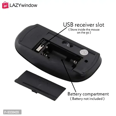 Wireless Bluetooth Mouse With Dongle 2 Adjustable Dpi Compatible For Laptop Windows Mac Android Computer Black-thumb5