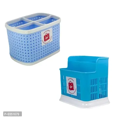 Plastic Compartment Utensils Holder / Desk Organiser for Multipurpose Combo Pack (Multicolor)