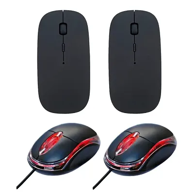 Optical wired mouse  Wireless Bluetooth Mouse With Dongle And Adjustable DPI  (Black)