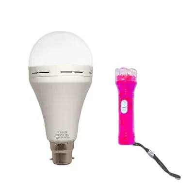Rechargeable Emergency Inverter Led Bulb 12 Watt With Torch Light
