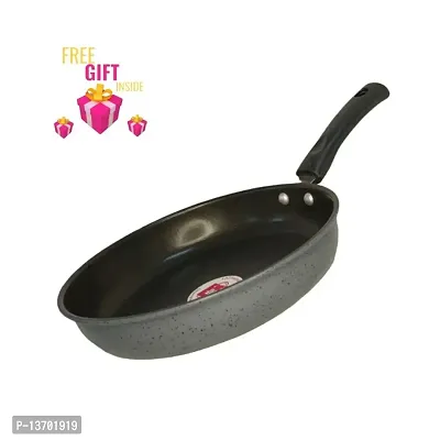 Premium Quality Nonstick Fry Pan with  Surprise Gift, 22 cm, 1L (Base Gray)
