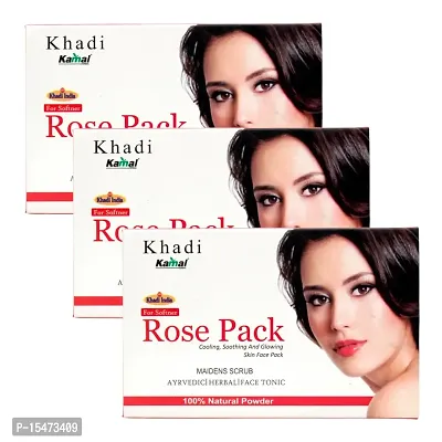 Khadi Kamal Herbal 100% Pure Natural  Organic Rose Face Pack For Men And Women 100gm by LAZYwindow-thumb0