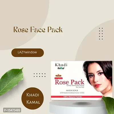 Khadi Kamal Herbal 100% Pure Natural  Organic Rose Face Pack For Men And Women 100gm by LAZYwindow-thumb3