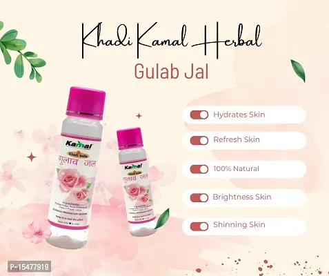 Khadi Kamal Herbal 100% Pure Natural  Organic Gulab Jal For Men And Women for Makeup Remover And All Skin Type 120ml by LAZYwindow-thumb5
