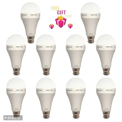 12 watt Rechargeable Emergency Inverter LED Bulb Pack of 10 +Surprise Gift