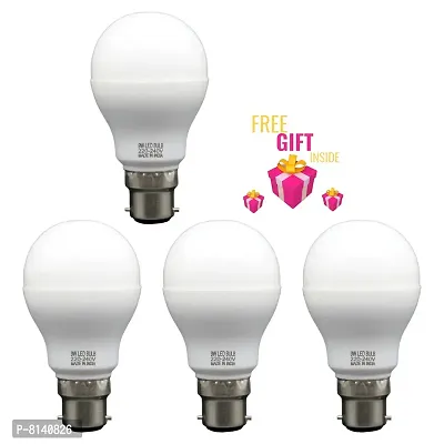 9 Watt LED Bulb (Cool Day White) - Pack of 4+Surprise Gift-thumb0