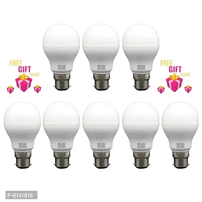 9 Watt LED Bulb (Cool Day White) - Pack of 8+Surprise Gift