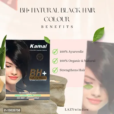 Khadi Kamal Herbal BH+ Black + Indigo Powder + Bhringraj Powder Hair Color  Hair Care for Man and Women, 100% Natural By LAZYwindow-thumb3