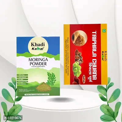 Khadi Kamal Herbal Triphala Churna Powder + Moringa Powder For Men And Women, 100% Pure Natural by LAZYwindow-thumb0