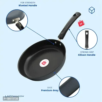 Premium Quality Nonstick Fry Pan, 22 cm, 1L (Base Gray) Combo Pack-thumb5