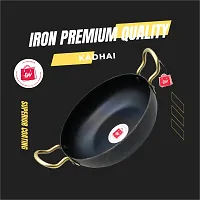 Traditional Iron Kadhai Deep Bottom Kadai Fry Pan Frying Kadhai With Handle 8 Inch 19 Cm-thumb4