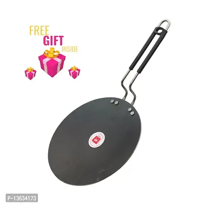 Heavy Iron Tawa with Insulated Handle for Roti/Chapati/Paratha, Dia 24 cm + Superise Gift