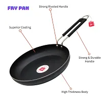 Fry Pan 100 % Pure Iron with Grip type Handle ( Induction and LPG Gas Both Suitable ) Dia 20 cm + Superise Gift-thumb1