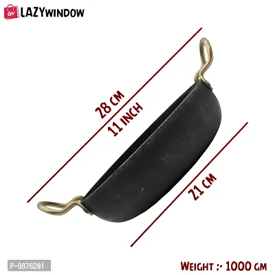 Traditional Iron Tadka Pan with Grip type Handle And Deep Bottom Kadhai Combo Pack (Base Black)-thumb2