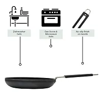 Iron Fry Pan (Induction base) / Tadka Pan And Deep Bottom Kadhai Combo Pack (Base Black)-thumb1