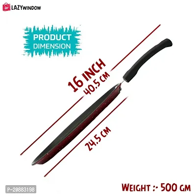 LAZYwindow Premium Quality Nonstick Tawa, Dia - 24 cm (Base colour Maroon) + Surprise Gift-thumb4