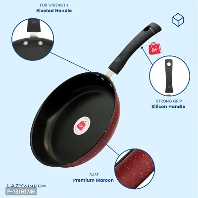 Premium Quality Nonstick Fry Pan, Dia - 22 cm, 1L  (Base colour RED)-thumb2