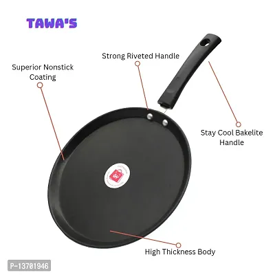 Premium Quality Nonstick Tawa with  Surprise Gift , 24 cm, (Base Gray)-thumb4