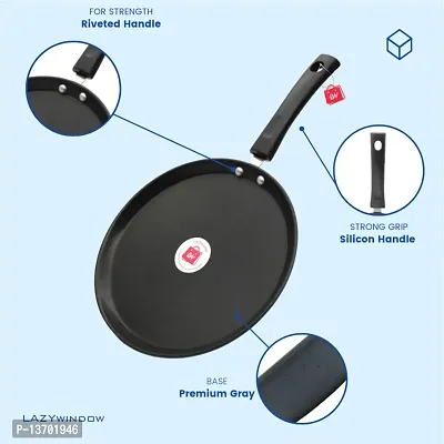 Premium Quality Nonstick Tawa with  Surprise Gift , 24 cm, (Base Gray)-thumb2